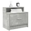 Image de vidaXL Table de chevet avec tiroir gris béton 51x31x47 cm, table d'appoint, armoire de lit, table d'appoint pour la chambre, 858674