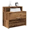 Image de vidaXL Tables de chevet avec tiroir 2 pcs vieux bois 51x31x47 cm, table d'appoint, armoire de lit, table d'appoint pour la 858683