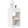 Image de vidaXL Tables de chevet avec tiroir 2 pcs blanc 35x34x66,5 cm, table d'appoint, armoire de lit, table d'appoint pour la 858714