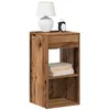 Image de Tables de chevet avec tiroir 2 pcs vieux bois 35x34x66,5 cm