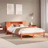 Image de vidaXL Lit bibliothèque sans matelas cire marron 135x190 cm pin massif, lit, meuble de chambre à coucher, lit avec 3321551