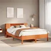 Image de vidaXL Lit bibliothèque sans matelas cire marron 135x190 cm pin massif, lit, meuble de chambre à coucher, lit avec 3322842