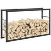 Image de Portant de bois de chauffage noir 110x30x61 cm acier