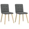 Image de Lot de 2 chaise vidaxl en bois massif non pliable H. 86 cm interieur gris
