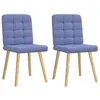 Image de Chaises à manger lot de 2 bleu jean tissu