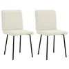 Image de Chaises à manger lot de 2 Crème Velours