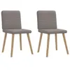 Image de vidaXL Chaises à manger lot de 2 taupe tissu, chaise, chaise de salon, chaise d'accent, chaise de cuisine, siège de salle à 4101150