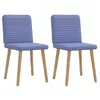 Image de Chaises à manger lot de 2 bleu jean tissu