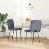 Image de Chaises à manger lot de 2 Gris foncé Velours