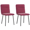 Image de Chaises à manger lot de 2 Rouge bordeaux Velours