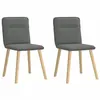Image de Lot de 2 chaise Vidaxl en bois massif non pliable interieur H. 86 cm gris