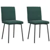 Image de Chaises à manger lot de 2 Vert foncé Velours
