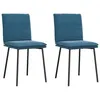 Image de vidaXL Chaises à manger lot de 2 Bleu Velours, chaise, chaise de salon, chaise d'accent, chaise de cuisine, siège de salle à 4101254
