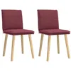 Image de Chaises à manger lot de 2 rouge bordeaux tissu