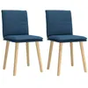 Image de Chaises à manger lot de 2 bleu tissu