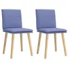 Image de Chaises à manger lot de 2 bleu jean tissu