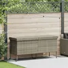 Image de Boîte de rangement de jardin et roues gris clair résine tressée