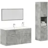 Image de Ensemble de meubles de salle de bain 3 pcs gris béton