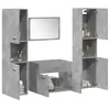 Image de vidaXL Ensemble de meubles de salle de bain 4 pcs gris béton, armoire de salle de bain, placard de salle de bain, meuble de 3324874
