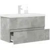 Image de Ensemble de meubles de salle de bain 2 pcs gris béton