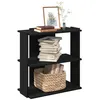 Image de Bibliothèque à 3 niveaux noir 60x30x80 cm bois d ingénierie
