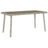 Image de Table basse de jardin rectangulaire gris clair résine tressée