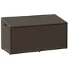 Image de Boîte de rangement de jardin marron 110x50x58 cm résine tressée