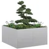 Image de vidaXL Jardinière 80x80x40 cm acier galvanisé, pot de fleurs, support de plantes, lit surélevé, support de jardinière 860743