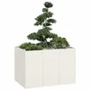 Image de vidaXL Jardinière blanc 120x80x80 cm acier, pot de fleurs, support de plantes, lit surélevé, support de jardinière 860788