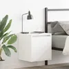 Image de Tables de chevet murales 2 pcs blanc 38x34x40 cm