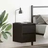 Image de vidaXL Table de chevet murale chêne noir 38x34x40 cm, table de chevet, armoire de lit, table d'appoint de chambre, table de 861249