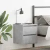 Image de Table de chevet murale gris béton 38x34x40 cm