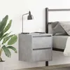Image de vidaXL Tables de chevet murales 2 pcs gris béton 38x34x40 cm, table de chevet, armoire de lit, table d'appoint de chambre, 861254