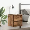 Image de Table de chevet murale vieux bois 38x34x40 cm