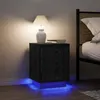 Image de VidaXL Tables de chevet avec lumières LED 2 pcs noir 38x34x50 cm, table d'appoint, armoire de lit, table d'appoint pour 861268