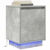 Image de Table de chevet avec lumières LED gris béton 38x34x50 cm