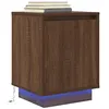 Image de Table de chevet avec lumières LED chêne marron 38x34x50 cm