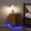 Image de VidaXL Tables de chevet avec lumières LED 2pcs vieux bois 38x34x50 cm, table d'appoint, armoire de lit, table d'appoint pour 861280