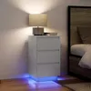 Image de Table de chevet avec lumières LED blanc 38x34x65 cm