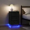 Image de Table de chevet avec lumières LED noir 38x34x65 cm
