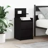 Image de vidaXL Tables de chevet avec 2 tiroirs 2 pcs chêne noir 38x34x80 cm, meuble de chevet, table d'appoint, armoire de lit, 861358