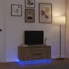 Image de Meuble TV avec éclairages LED chêne artisanal 100x41x50 cm