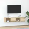 Image de vidaXL Meubles TV 2 pcs chêne sonoma 60x31x25,5 cm bois d'ingénierie, banc TV, meuble hifi, centre de divertissement, buffet 861441