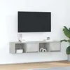 Image de vidaXL Meubles TV 2 pcs gris béton 60x31x25,5 cm bois d'ingénierie, banc TV, meuble hifi, centre de divertissement, buffet 861443