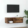 Image de Meuble TV chêne fumé 80x31x25,5 cm bois d ingénierie