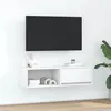 Image de Meuble TV blanc 100x31x25,5 cm bois d ingénierie