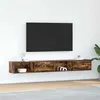 Image de vidaXL Meubles TV 2 pcs chêne fumé 100x31x25,5 cm bois d'ingénierie, banc TV, meuble hifi, centre de divertissement, buffet 861481
