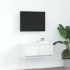 Image de Meuble TV blanc 60x31x25,5 cm bois d ingénierie
