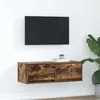 Image de Meuble TV chêne fumé 80x31x25,5 cm bois d ingénierie
