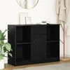 Image de Buffet avec tiroir chêne noir 101x35x76 cm bois d ingénierie
